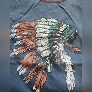 American Bling By Montana West Size XXL Blue Short Sleeve Tee
